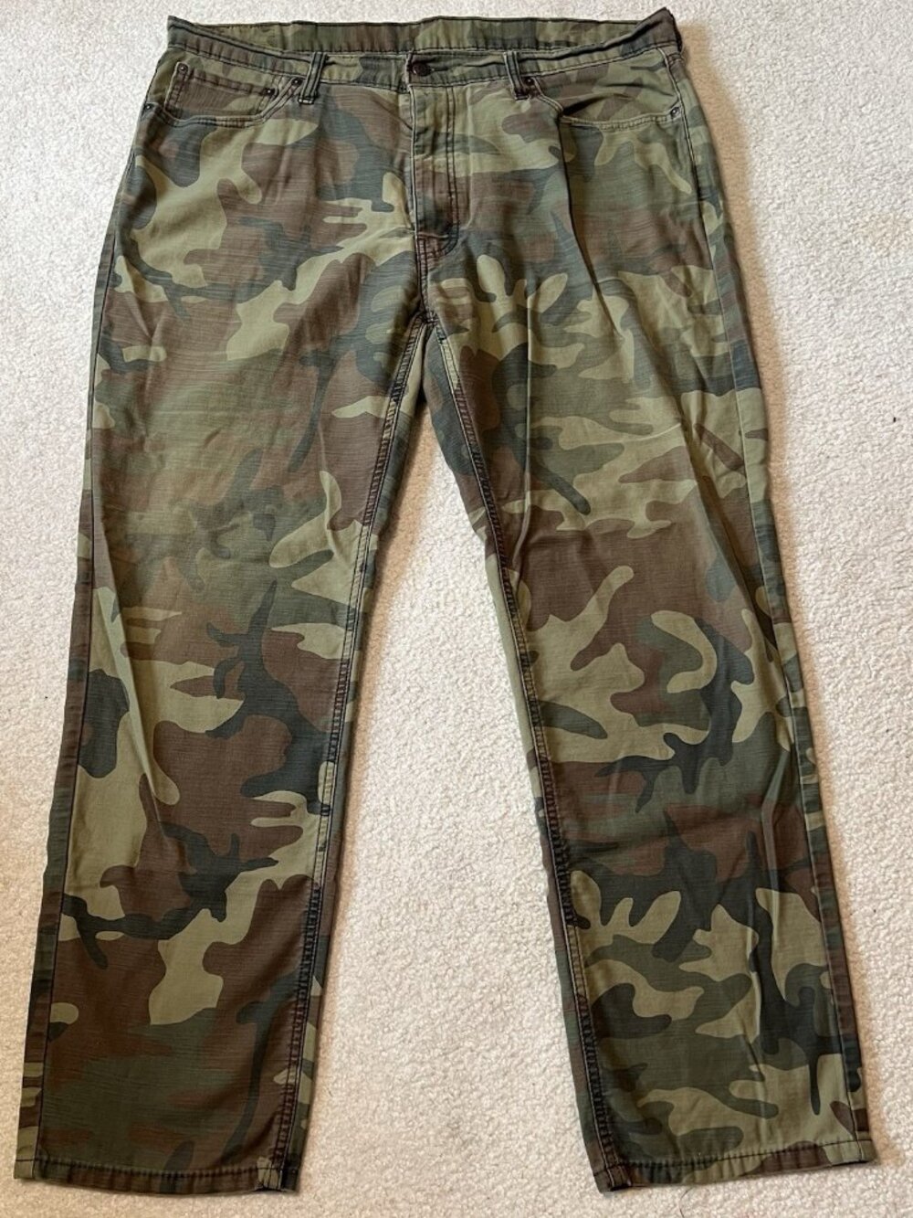 Levi's 541 Mens 40x31 (40x32 Tag) Jeans Green Camo Athletic Taper Military Pants